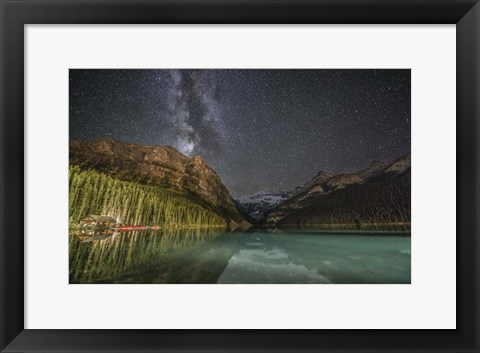 Framed Milky Way Over Lake Louise in Banff National Park, Alberta, Canada Print