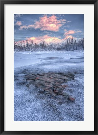 Framed Sunset, Annie Lake, Yukon, Canada Print