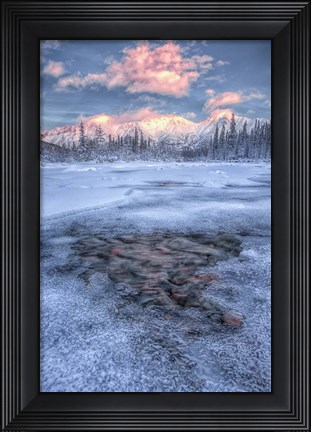 Framed Sunset, Annie Lake, Yukon, Canada Print