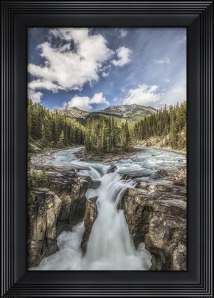 Framed Sunwapta Falls, Jasper National Park, Alberta, Canada Print