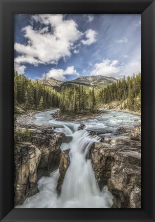 Framed Sunwapta Falls, Jasper National Park, Alberta, Canada Print