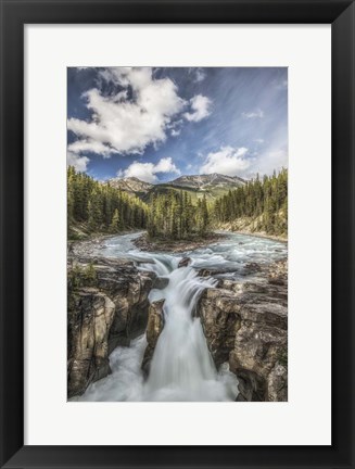 Framed Sunwapta Falls, Jasper National Park, Alberta, Canada Print