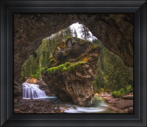 Framed View from Inside a Cave in Banff National Park, Alberta, Canada Print