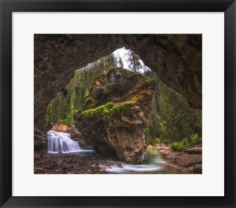 Framed View from Inside a Cave in Banff National Park, Alberta, Canada Print