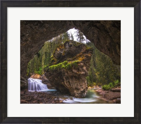 Framed View from Inside a Cave in Banff National Park, Alberta, Canada Print