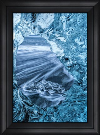 Framed Looking Through Ice, Iceland Print