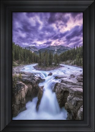 Framed Sunwapta Falls, Jasper National Park, Alberta, Canada Print