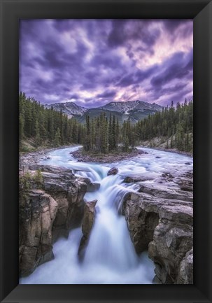 Framed Sunwapta Falls, Jasper National Park, Alberta, Canada Print