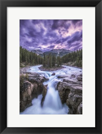 Framed Sunwapta Falls, Jasper National Park, Alberta, Canada Print