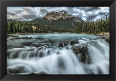 Framed Athabasca Falls,  Jasper National Park Print