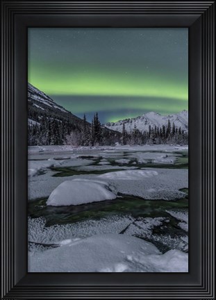 Framed Northern Lights, Annie Lake, Yukon, Canada Print