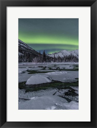 Framed Northern Lights, Annie Lake, Yukon, Canada Print