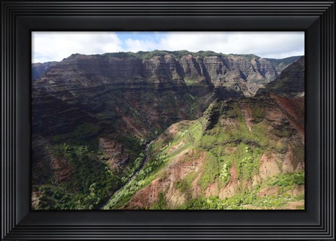 Framed Aerial View Of Waimea Canyon Print