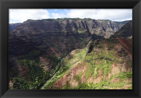 Framed Aerial View Of Waimea Canyon Print