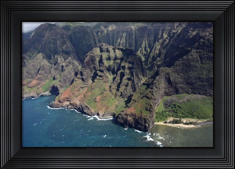 Framed Aerial View Of Na Pali Coast, Kauai Print