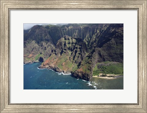 Framed Aerial View Of Na Pali Coast, Kauai Print