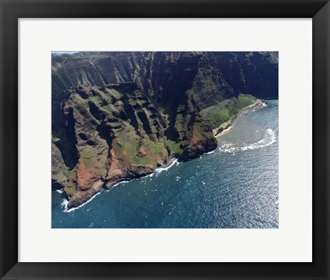 Framed Aerial View Of Na Pali Coast, Kauai, Hawaii Print