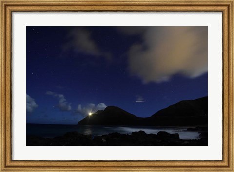 Framed Night Sky in Oahu, Hawaii Print