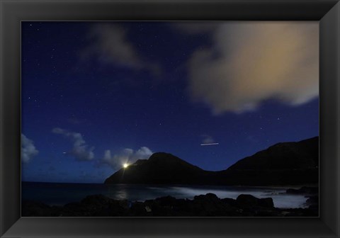 Framed Night Sky in Oahu, Hawaii Print