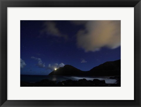 Framed Night Sky in Oahu, Hawaii Print