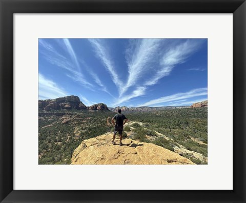 Framed Male Hiker on Soldier&#39;s Pass Trail, Sedona, Arizona Print