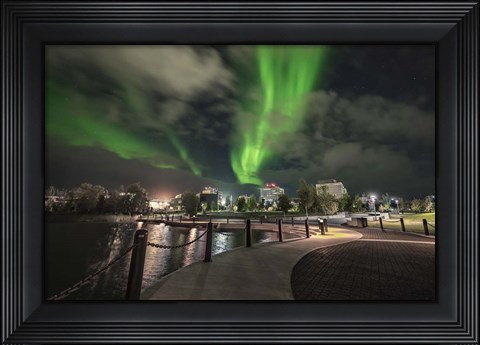 Framed Northern Lights Over Downtown Yellowknife, Northwest Territories Print