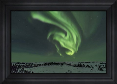 Framed Swirls of Auroral Curtains in the Northeast Sky, Churchill Print