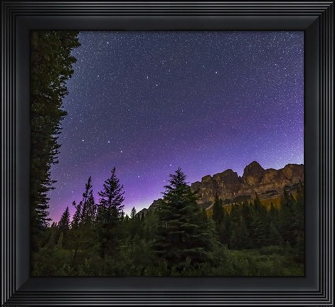 Framed Big and Little Dippers, and Polaris, Over Castle Mountain in Banff National Park Print