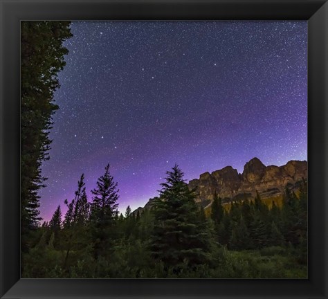 Framed Big and Little Dippers, and Polaris, Over Castle Mountain in Banff National Park Print