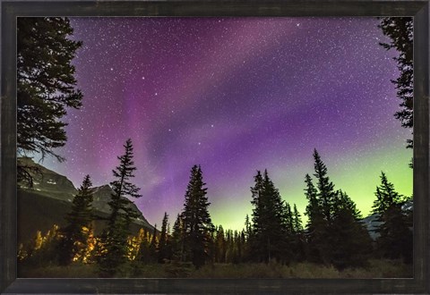 Framed Unusual STEVE Auroral Arc Across the Northern Sky at Bow LakeAlberta Print