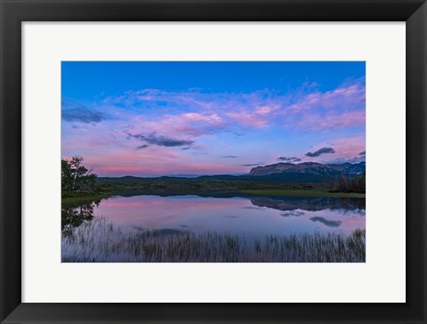 Framed Twilight at Maskinonge Lake in Waterton Lakes National Park Print