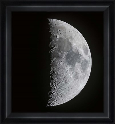Framed 7 Day Old First Quarter Moon Print