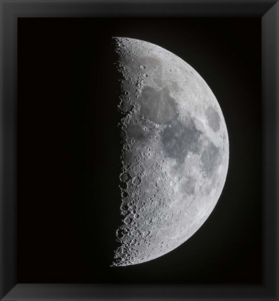 Framed 7 Day Old First Quarter Moon Print