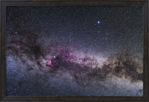 Framed Constellations of Cygnus and Lyra in the Northern Summer Milky Way Print