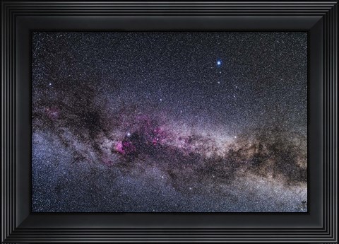 Framed Constellations of Cygnus and Lyra in the Northern Summer Milky Way Print