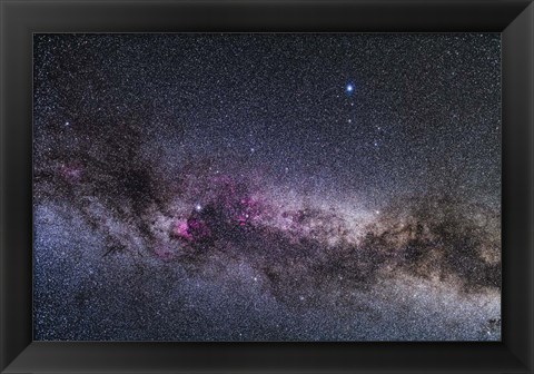 Framed Constellations of Cygnus and Lyra in the Northern Summer Milky Way Print