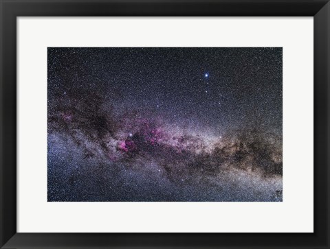 Framed Constellations of Cygnus and Lyra in the Northern Summer Milky Way Print