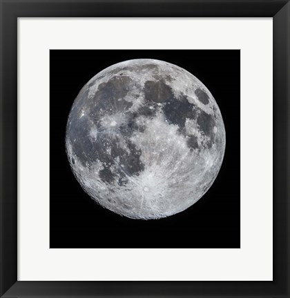 Framed 14 Day Old Moon With South Polar Region Print