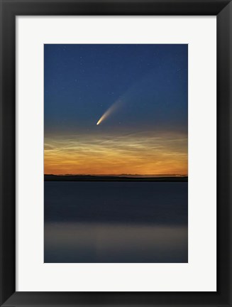 Framed Comet NEOWISE With Noctilucent Clouds Above Deadhorse Lake Print