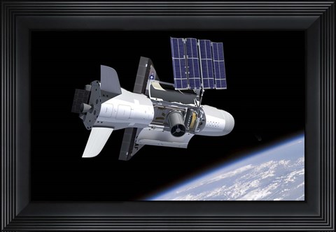 Framed Artist&#39;s Concept of the NASA X-37B Spacecraft in Orbit Print