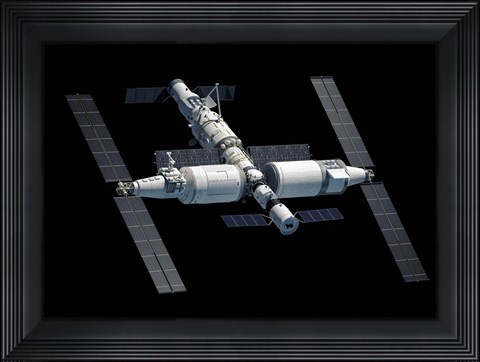 Framed Chinese Space Station Tiangong 2022, Complete View Print