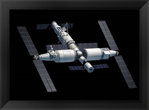 Framed Chinese Space Station Tiangong 2022, Complete View Print