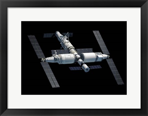 Framed Chinese Space Station Tiangong 2022, Complete View Print