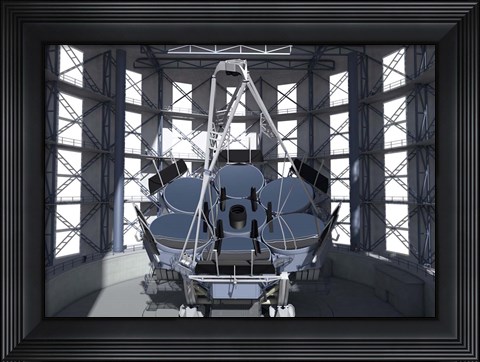 Framed Giant Magellan Telescope, Front View With Enclosure Print
