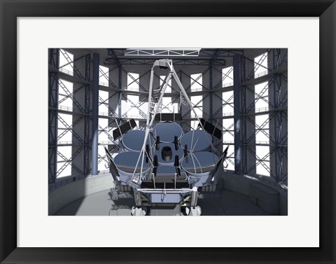 Framed Giant Magellan Telescope, Front View With Enclosure Print