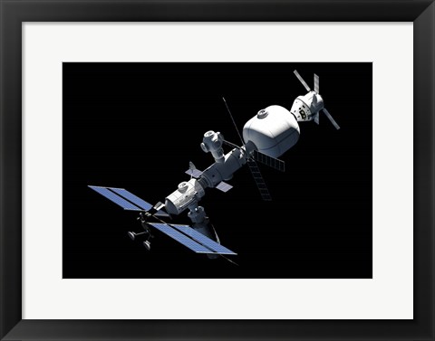 Framed Lunar Gateway Space Station Concept, Complete View Print