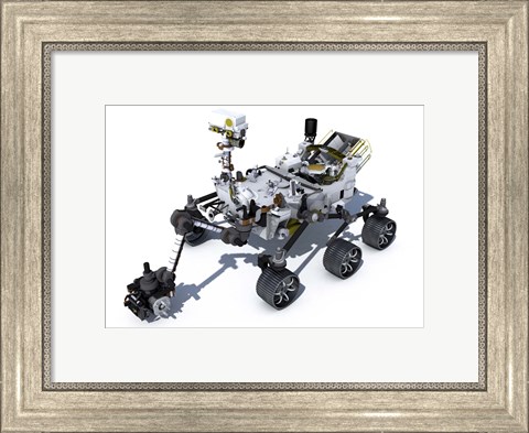 Framed Perseverance Mars Rover On White Background Print