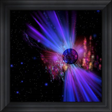 Framed This Dense Star Throws Out Enormous Rays of Plasma Flare in a Far Off Galaxy Print