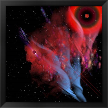 Framed Red Sun Nebula Print