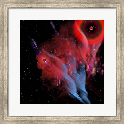 Framed Red Sun Nebula Print